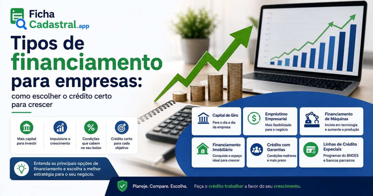Tipos de financiamento para empresas: como escolher o crédito certo para crescer